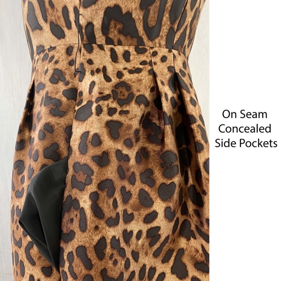 $$$ SOLD PER SE Silk Animal Print Cap Sleeve Dress w/Sash - Picture 6 of 9